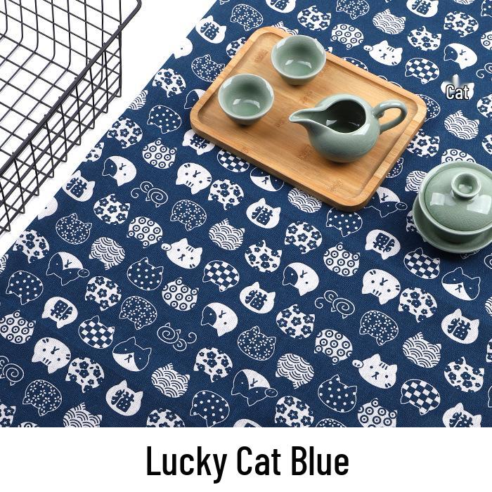 Japanese Ethnic Geometric Wave Print Cotton Linen Fabric for Sofa Cushions & Tablecloths