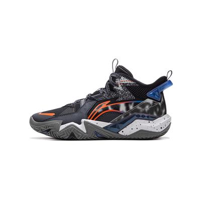 Li Ning Kids Basketball Series Comfortable Non-Slip Wear-Resistant Rebound Support Mid-Top Basketball Shoes Kids Basketball Shoes Black YKBU090-1