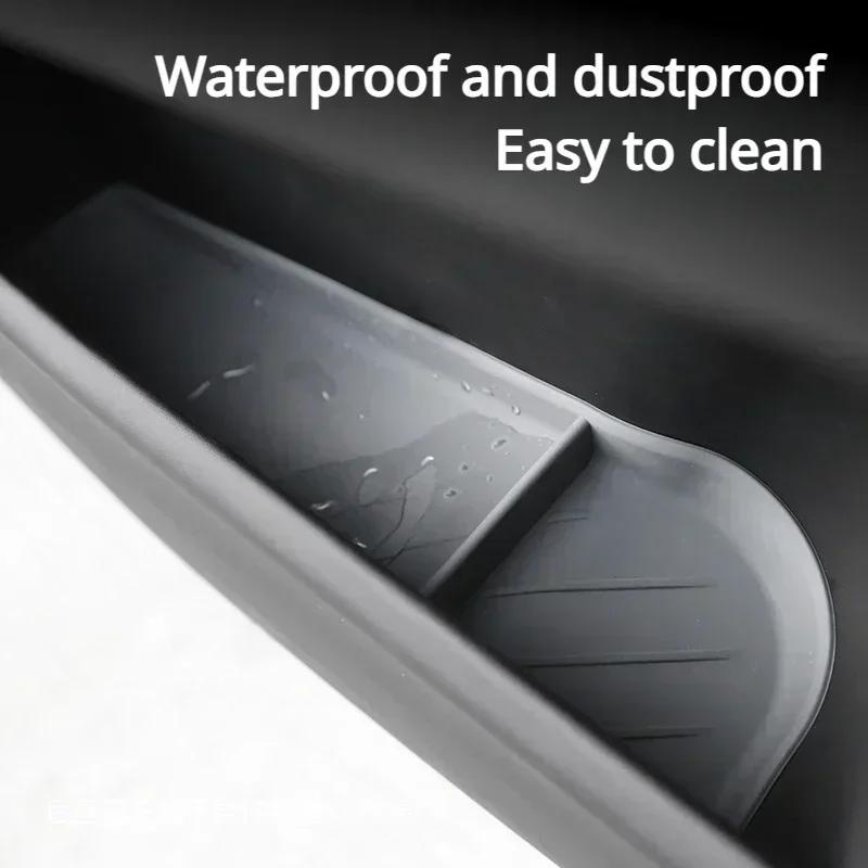 Car Door Side Storage Box For Tesla Model X Waterproof TPE Gate Slot Anti Dirty Storage Organizer Tidying Interior Accessories