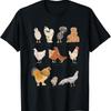 Vintage Chicken Breeds Farm Animals Day Support Local Farmer T Shirt - Men's Summer Cotton Graphic Tee