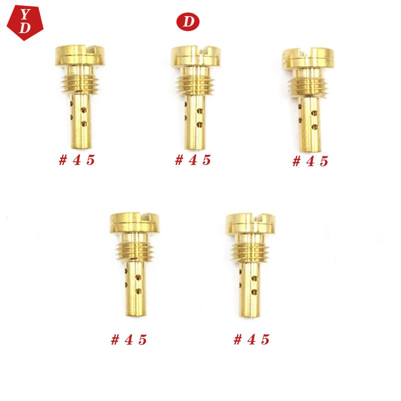 5pcs/Set Motorcycle Carburetor Slow Pilot Jet Available Size 40-42-45-48-50 for Keihin CV CVK FCE CARB N424-25 Injector Nozzle