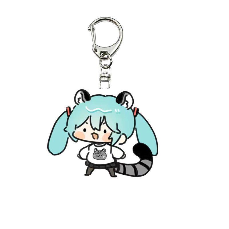Hatsune Miku Cute Acrylic Keychain: Creative Anime Girl Pendant