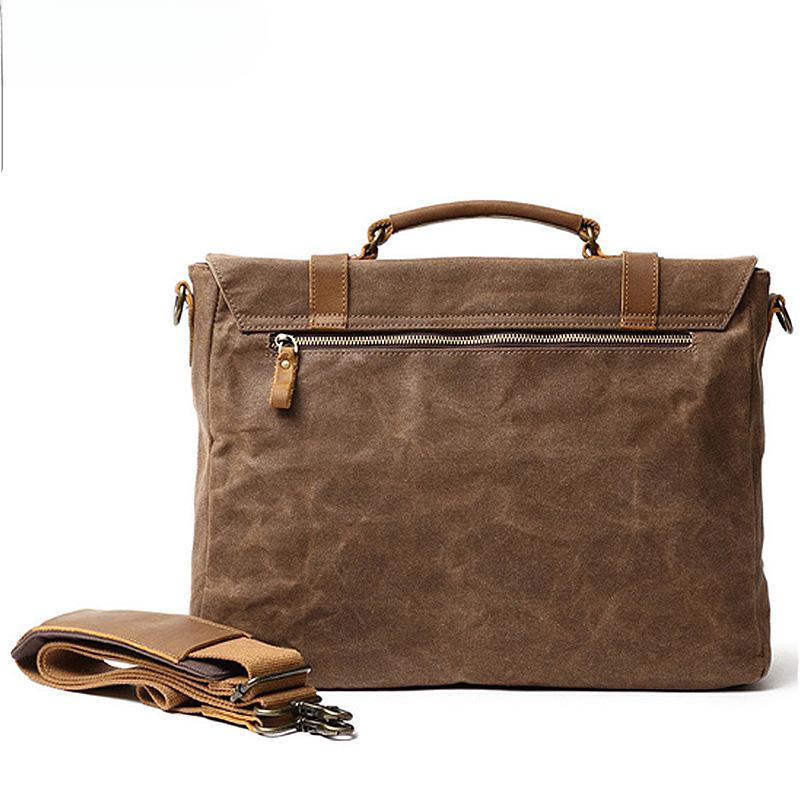 Men's Canvas Shoulder Crossbody Bag Briefcase Laptop Bag E-commerce