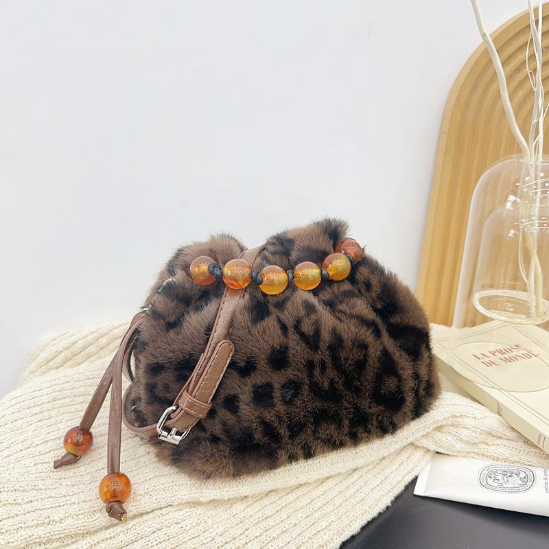 Faux Fur Tote Bag Women's Bucket Bags Plush Luxury Design Ladies Handbags Soft Winter Crossbody Shoulder Bags Bolsa Feminina Sac