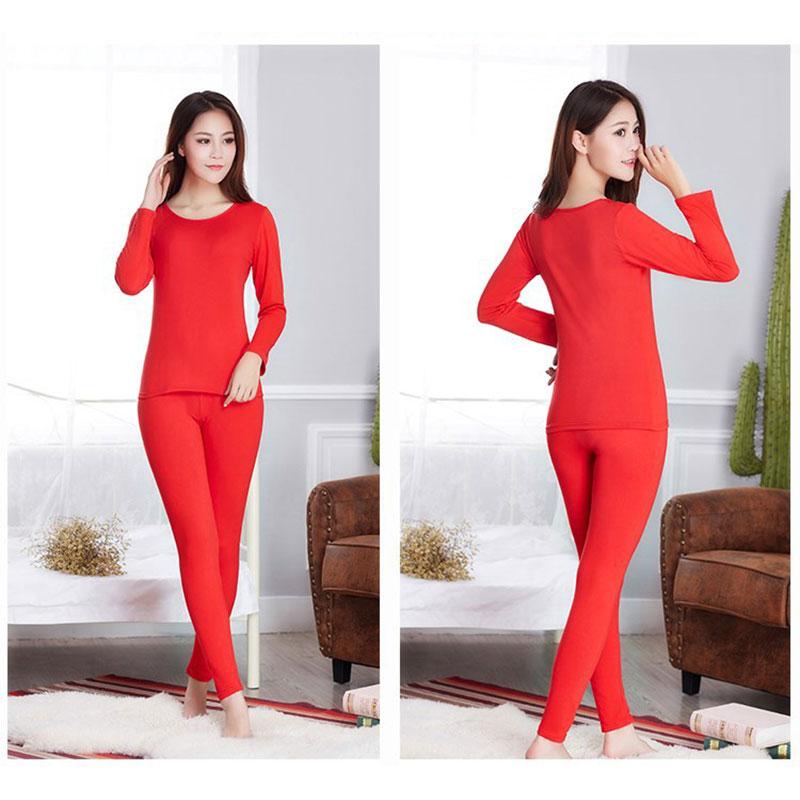 Buy Women Thermals Clothing Base Layer Thermal Underwear Set Top Bottom Warm Undergarments