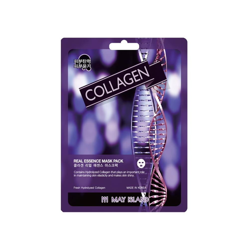 Authentic May Island Collagen Real Essence Mask Pack (10 Sheets) Elasticity Korea Shipping