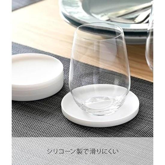 Yamazaki 3D Coaster Round White Approximately W10D10H0.9cm Tower Silicone 2538