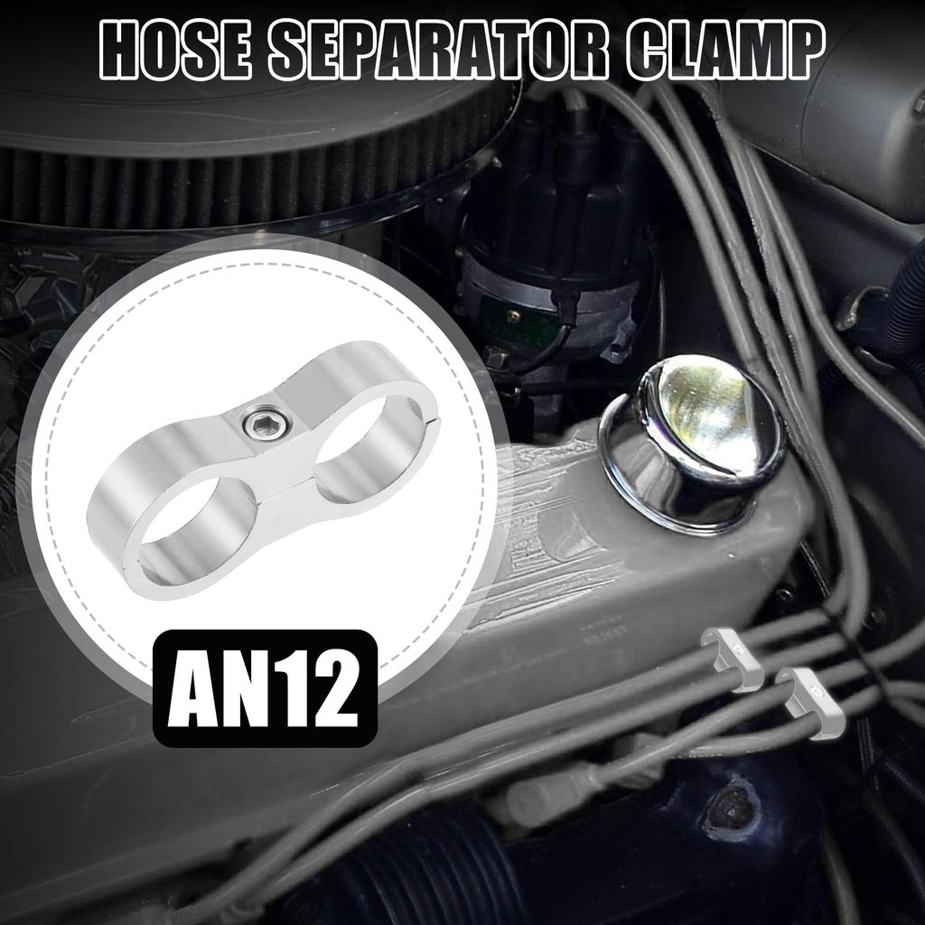 X AUTOHAUX 2pcs Car AN12 24mm Hose Separator Clamp Fuel Line Connector Fuel Line