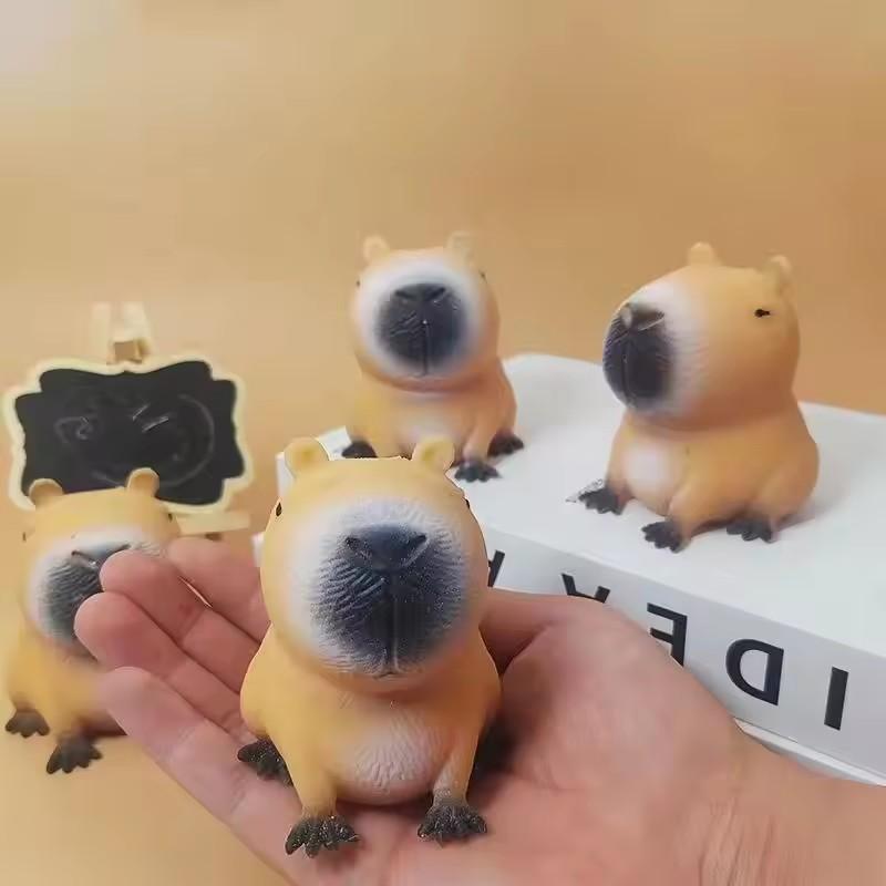 Kind Niedliches Capybara Entspannungs Quetschspielzeug Langlebiges TPR-Material Tier Anti-Stress-Abbau Lustig Kreativ Fidget Dekompression Knetspielzeug