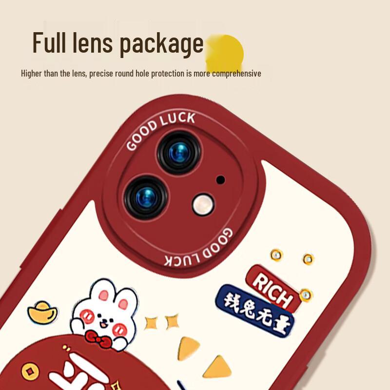 LANGLING Lucky Charm Painted Silicone iPhone Case