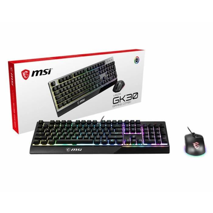 Clavier Et Souris - MSI - Vigor GK30 - Ergonomique - Illumination RGB - Espagnol Qwerty