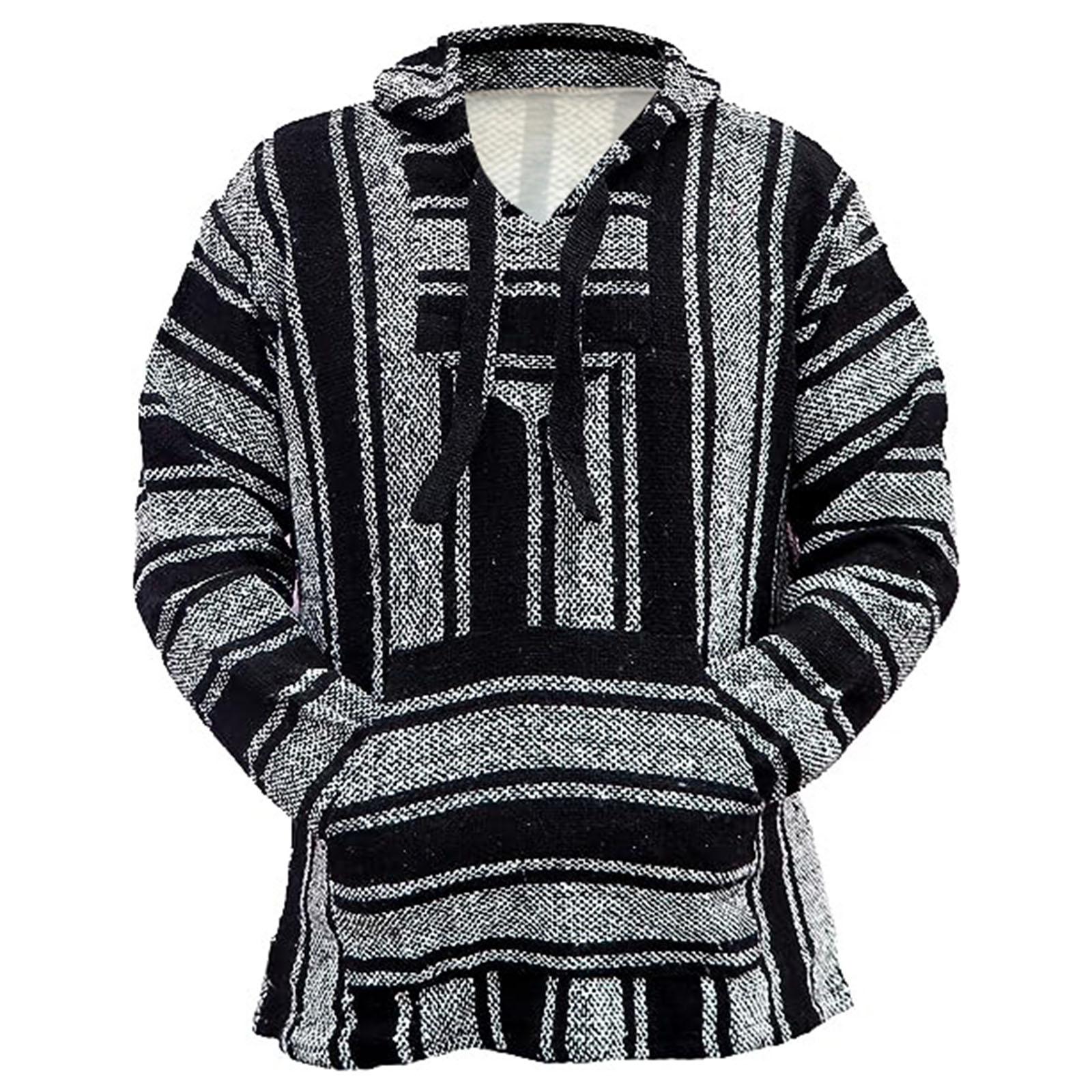 

Мужское Худи в Трайбл Стиле Комфортное С Капюшоном С Длинными Рукавами M