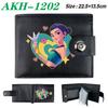 K-Pop Demon Hunters Wallet Black Soft Leather Snap Closure with Zipper Coin Pocket 1pcs