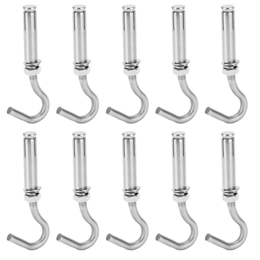 10pcs Heavy Duty Mounting Expansion Hooks Open Cup Hook Expansion Bolts For Concrete