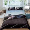 Luxurious Sports Car Bedding Set Black White Racing Bike Bed Linen Polyester Duvet Cover with Pillowcase for Teens