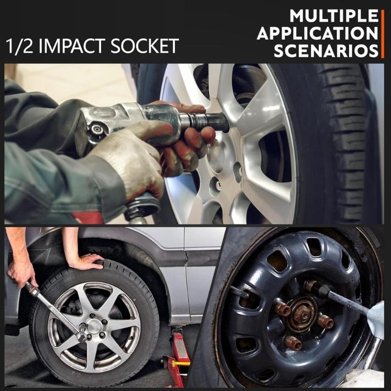 Heavy Duty 12 Point Short Socket Bit 1/2inch Drive 36mm Ratcheting Wrench Socket for Auto Application Hand Tool