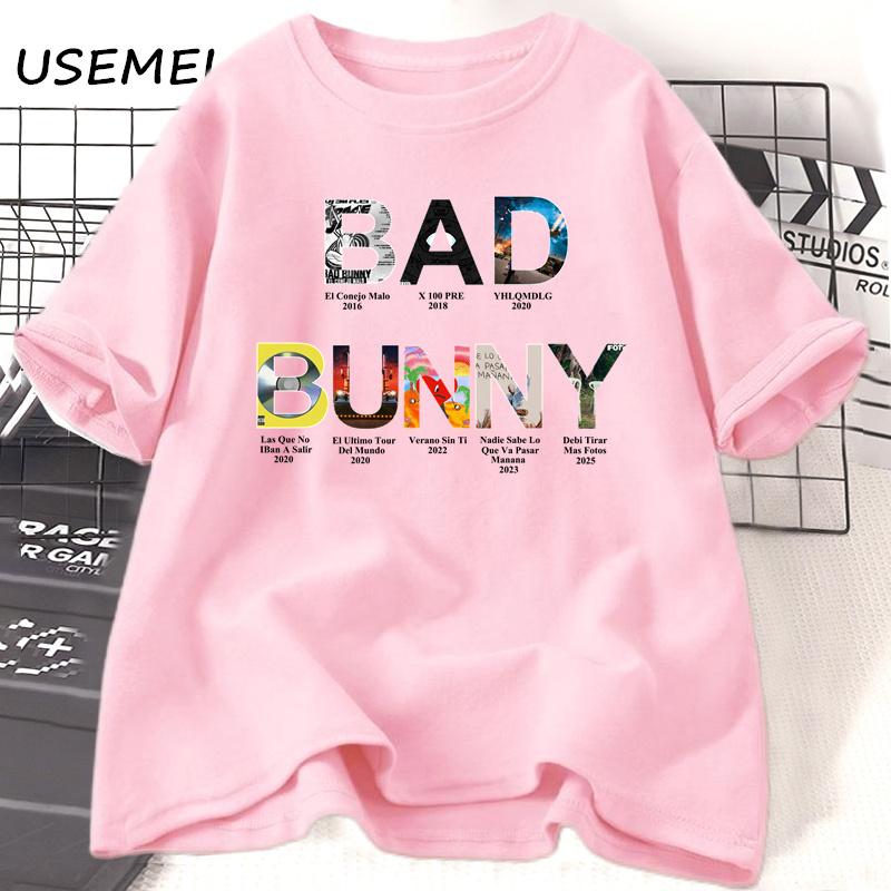 Bad Bunny Alle Alben T-Shirt Herren Damen Debi Tirar Mas Fotos Graphische T-Shirts DTMF Unisex T-Shirt Musik Lässig Baumwolle T-Shirts