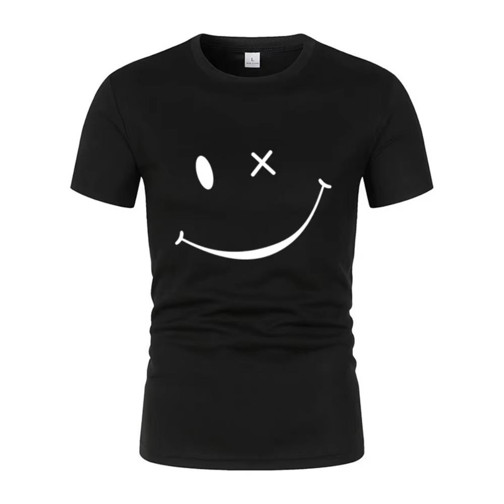 Quick-Drying Breathable Solid Color Men'S New Fashion  Funny  Print Short-Sleeved T-Shirt Casual Street Tops For Men