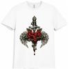 Dagger Rose T Shirt Angel Wings Gothic Tattoo Style Streetwear Graphic Tee