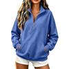 Modischer Damen-Hoodie mit halbem Reißverschluss, langen Ärmeln und zwei Taschen für den lässigen Alltagsgebrauch
