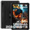 Міцний планшет HOTWAV R10 Pro, 20(8+12)GB 256GB, Android 14, 10.1" дюймів HD Водонепроникні Планшети, Акумулятор 10800mAh