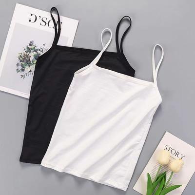 Frühling und Sommer Laufmenge Einfarbiges kleines Neckholder-Weste-Basisshirt mit großem Rundhalsausschnitt Alle sexy Frauen