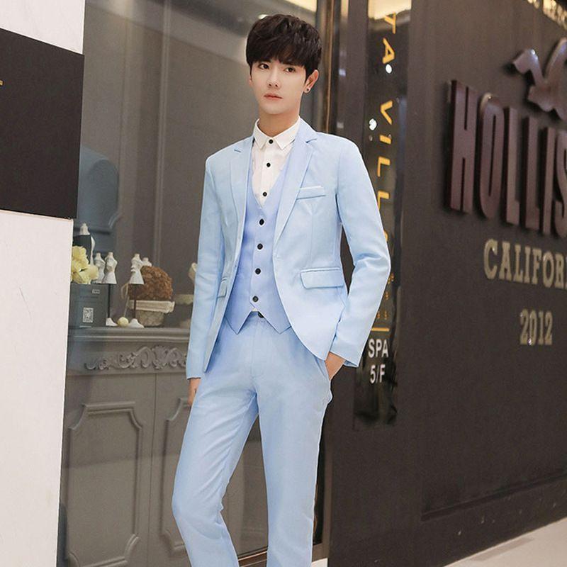 Men's Suit Korean Version of Youth Slim Fit Solid Color Single-row One-button Small Blazer