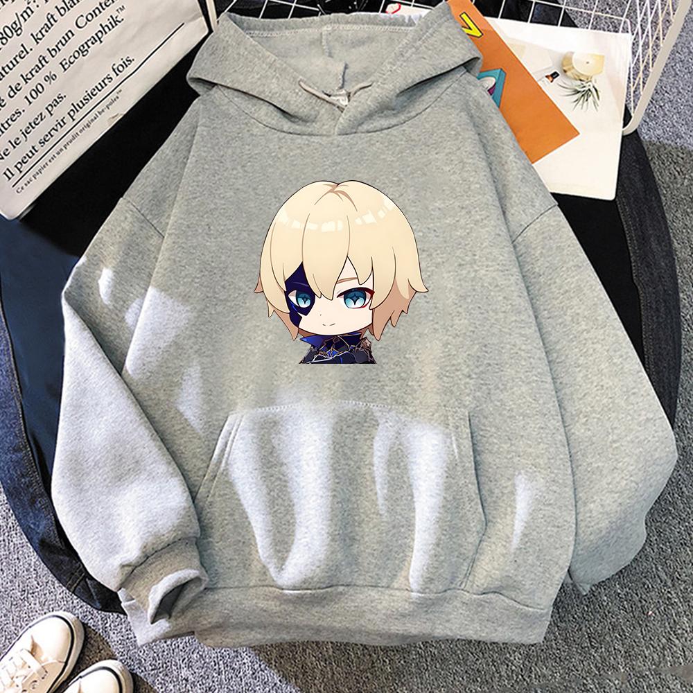 Genshin Impact Kawaii Hoodies Winter Damen Mode Tops Pullover Ästhetischer Print Cartoon 2023 Thoma Sweatshirts Oversized Grafik Hoodie