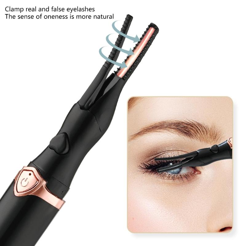 Quick Heating Lash Curler Rechargeable Mini Eyelash Styler Portable Makeup Tool for Lasting Eye Lashes Curling