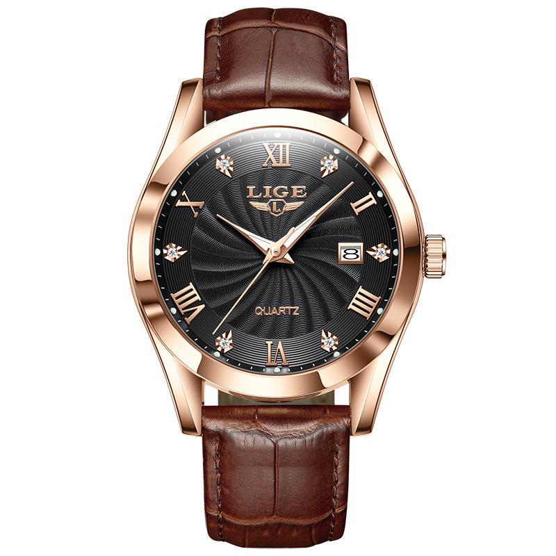 Men's Fashionable Waterproof Quartz Watch with Calendar & Luminous Features