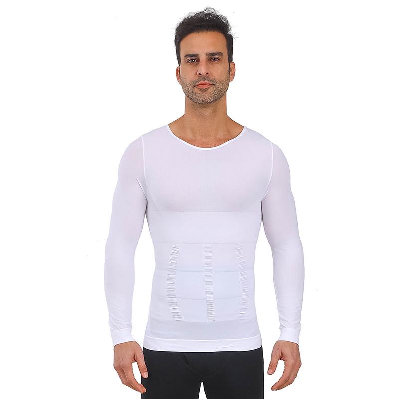 European & American Men's Seamless Long-Sleeve Shapewear Vest CX01 - Tummy Control & Slimming Base Layer