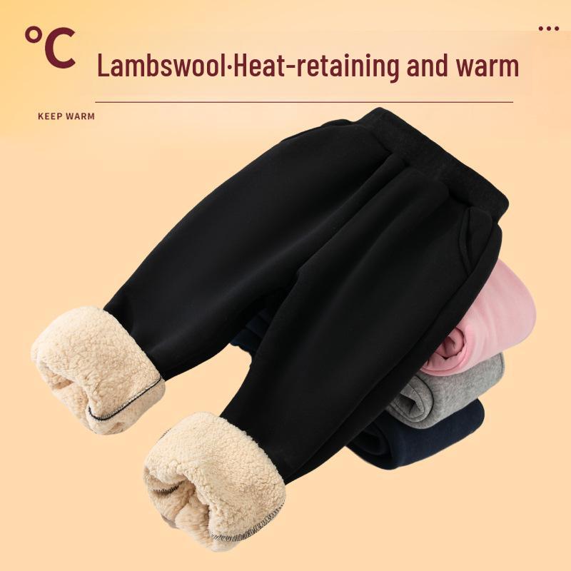 Kinder Fleece Sweatpants - Warme Winter Leggings, Trendige Lammfellhose für Kinder