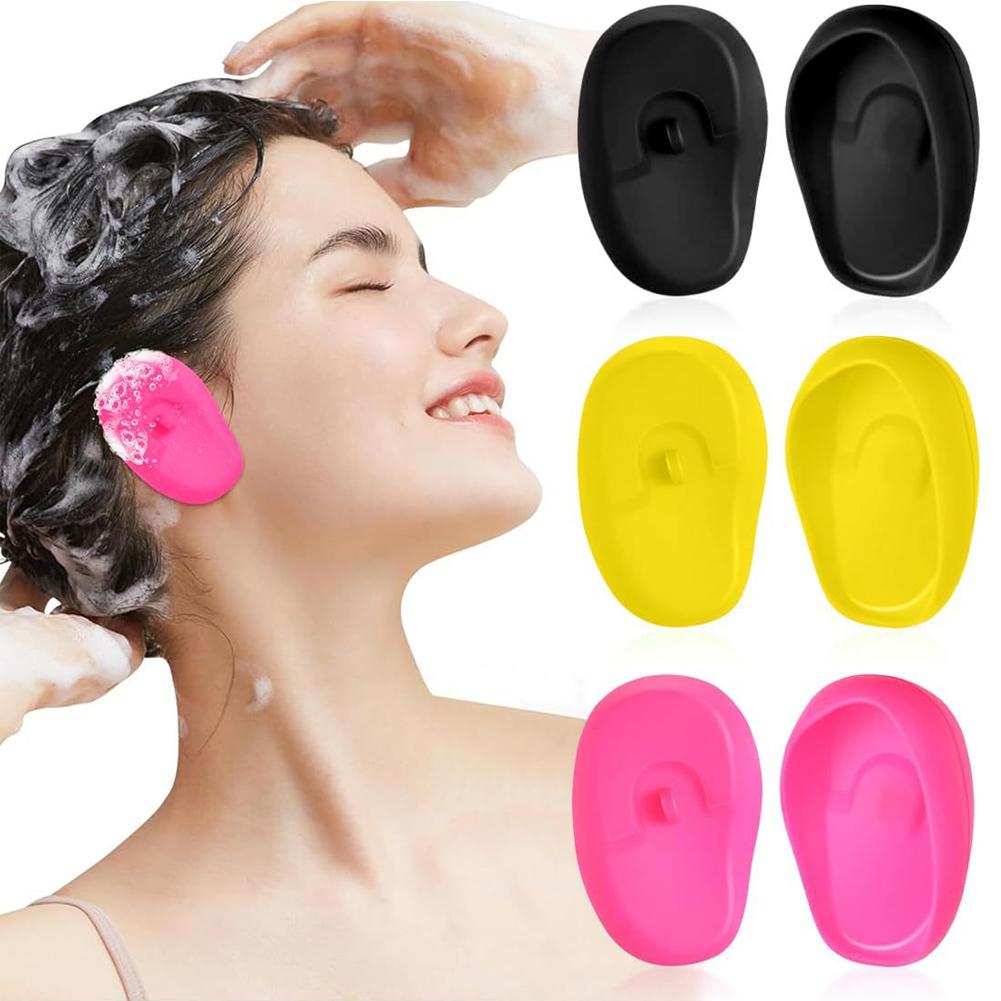 Silicone Ear Cover Hair Coloring Dyeing Ear Protector Waterproof Shower Ear Shield 2 PCS Earmuffs Caps Salon Styling Accessories
