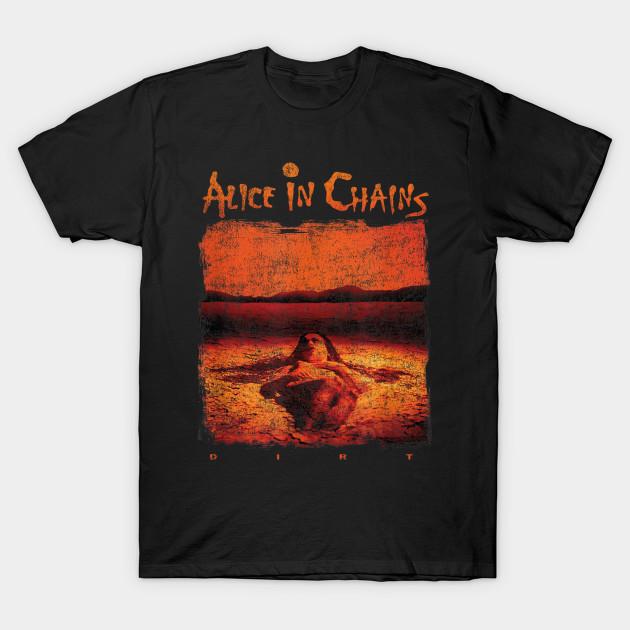 

Men Black Print T-shirt Alice In Chains No-Cut Transfer Paper Print Cotton Tshirt S