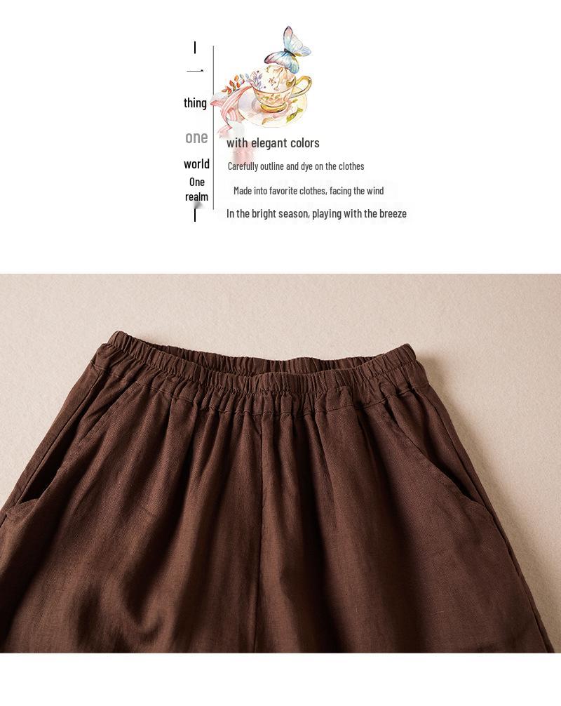 Women's Artistic Embroidery Cotton Linen Harem Pants - Slimming Casual Retro Style