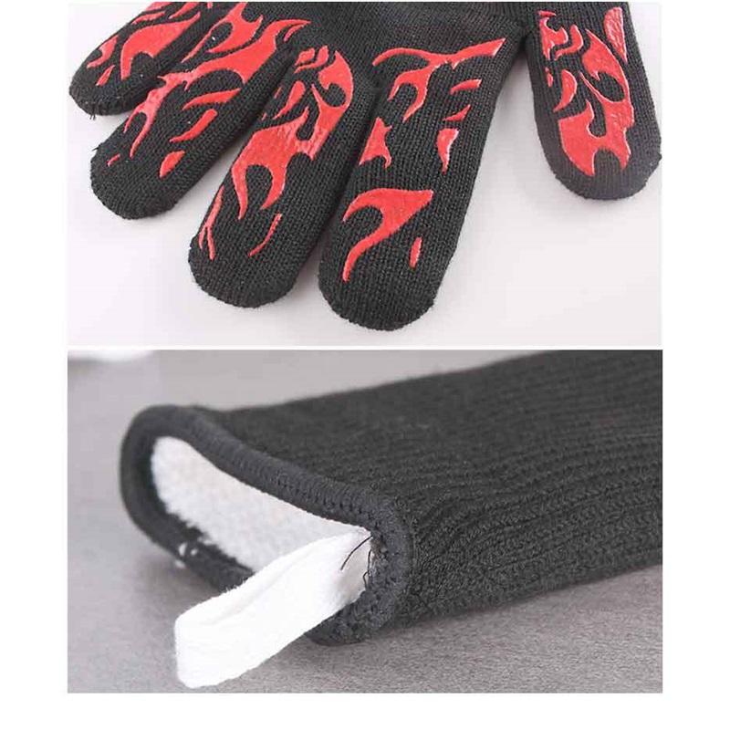 High Temperature Silicone Gloves Heat Resistant Up To 500℃ Non Slip Fireproof Insulated Oven Cooking BBQ Gloves