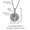 Necklace New Geometric Disc Pendant Necklace Copper Inlaid Zircon Men's Personality Prayer Hand Street