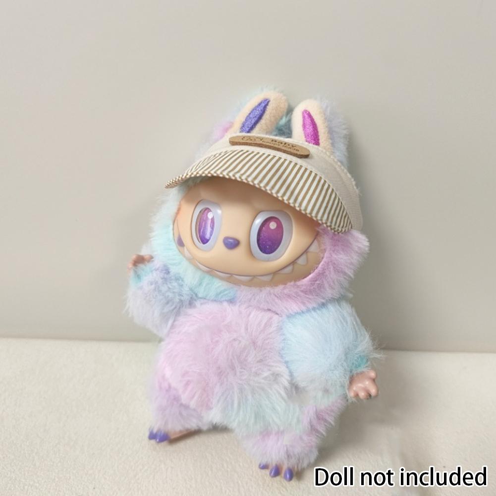 Doll Cap for Dollhouse Miniature 17cm Labubu Color Match Hat Kawaii Cute Doll Accessories Kids Girls Toys