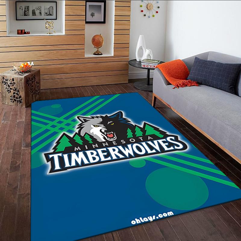 Timberwolves Logo  Carpet, Kitchen Rugs, Yoga Mat, Non-Slip Mats, Rug for Bathroom, Living Room Bedroom, Camping Rugs Christmas Gift