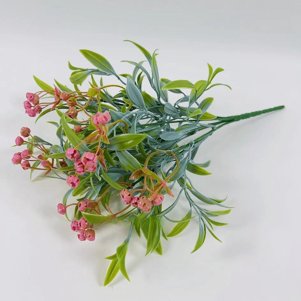 Artificial Simulation Flower 7-forked Bamboo Leaf Starry Sky Home Wedding Outdoor Decoration Green Plants Artificial Flowers Artificial Flower