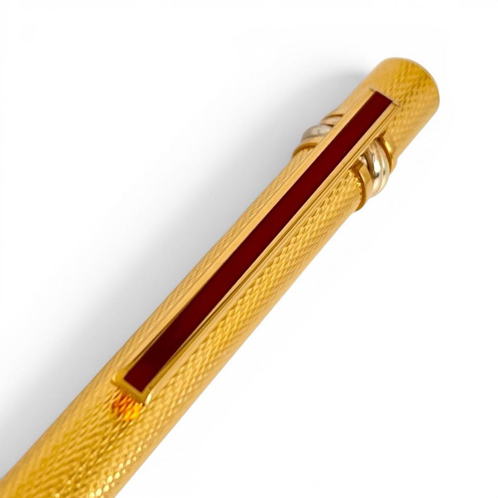 Excellent Cartier Ballpoint Pen Trinity Twist Type Gold Mens Used
