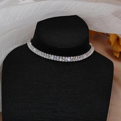 Collar Gargantilla de Lujo Brillante con Pedrería Completa para Mujer Collares Geométricos de Cristal Personalizados Joyería de Boda Regalos para Fiestas