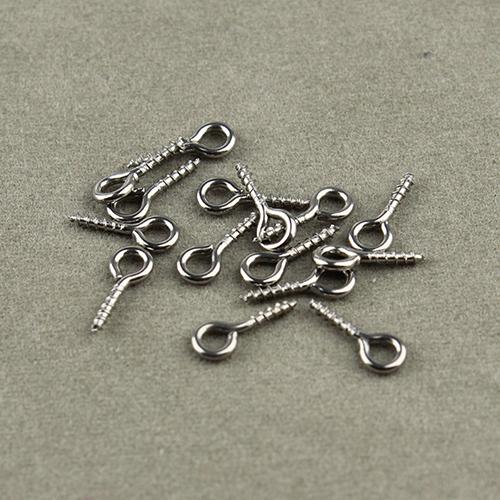 20-50pcs/lot Stainless Steel Eyepin Keychain Hook Eye Pins Mini Screw Pendants DIY Threaded Pin Fitting DIY Jewelry 2030