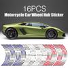 16pcs Auto Wheel Rim Reflective Modified Decals Self-Adhesive Car Stickers Motorcycle Wheel Hub Modification Stickers