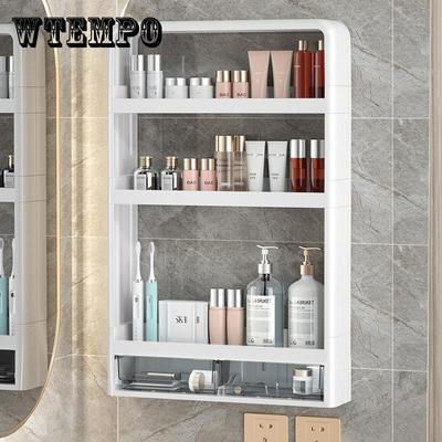 Bathroom Shelves Kitchen Wall Mounts Rack Storage Organizer Waterproof Multi-Layer Combination Holder Decoration Finishing Frame