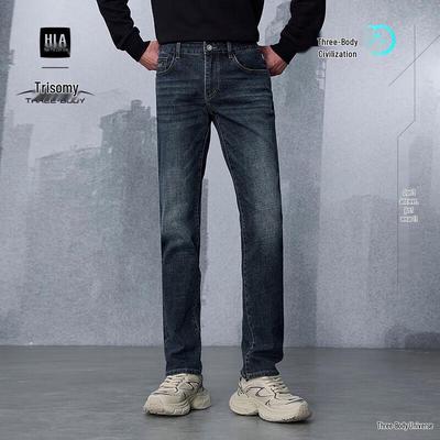 HLA Men's Three-Body Civilization Series Straight-Leg Jeans