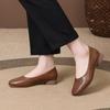 Single Shoes Women's 2026 Autumn New Versatile Mother Shoes Flat-bottomed Fashionable and Comfortable Mid-heeled Leather Shoes Women