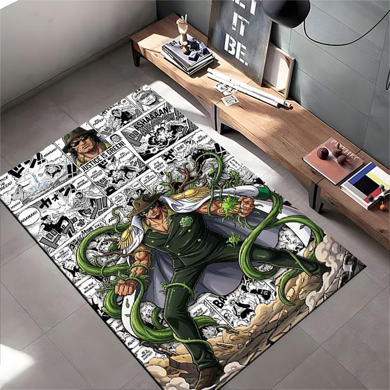 "Green Character Manga Design" suitable as a non-slip mat for the living room or bedroom sofa