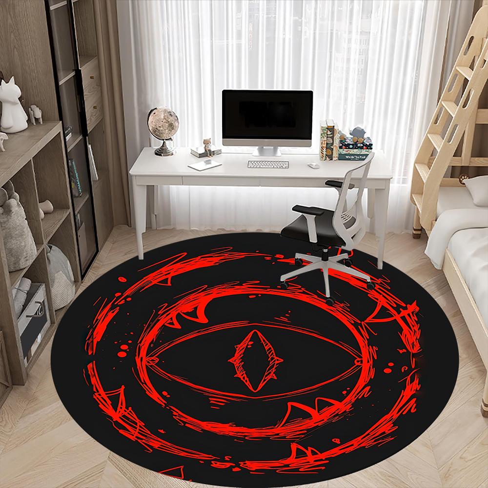 1pc Eye Symbol Office Round Area Rug, Indoor Mat Suitable ForOffice, Under Office Chairs Bedroom Living Room Home Decor, Room Deco U38