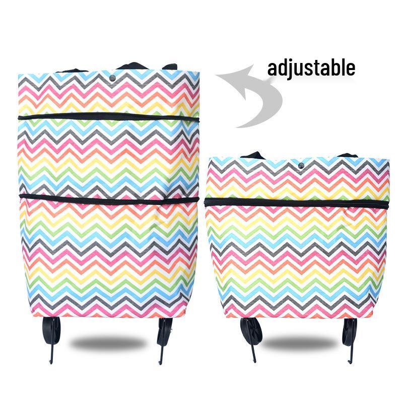 Foldable Wheeled Shopping Trolley Bag: Large Capacity Grocery Handbag